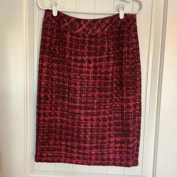 Chic Pink Tweed Skirt - Elegant & Versatile - Picture 1 of 5